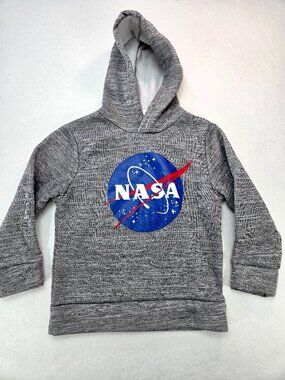 iml NASA Kids 4T Gray Pullover Hoodie Logo Graphic Sweatshirt Space